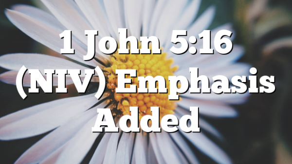1 John 5:16 (NIV) Emphasis Added