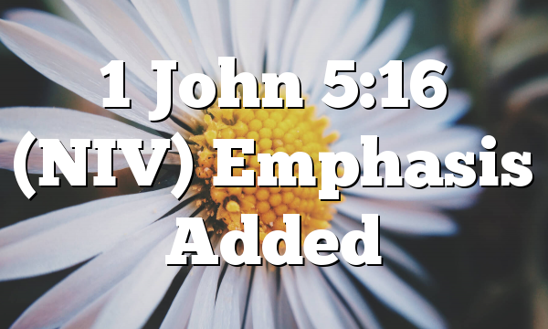 1 John 5:16 (NIV) Emphasis Added