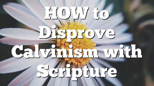 HOW to Disprove Calvinism with Scripture