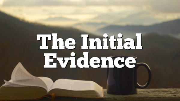 The Initial Evidence