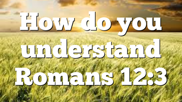 How do you understand Romans 12:3