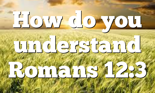 How do you understand Romans 12:3