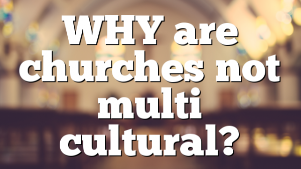WHY are churches not multi cultural?