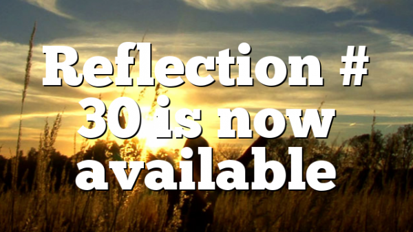 Reflection # 30 is now available