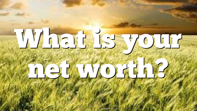What is your net worth?