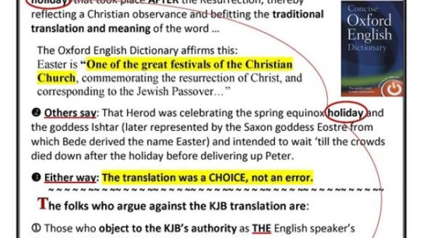 Why EASTER is NOT in KJB?