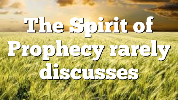 The Spirit of Prophecy rarely discusses