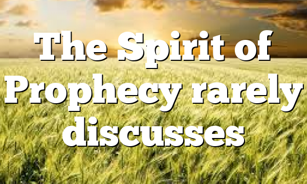 The Spirit of Prophecy rarely discusses