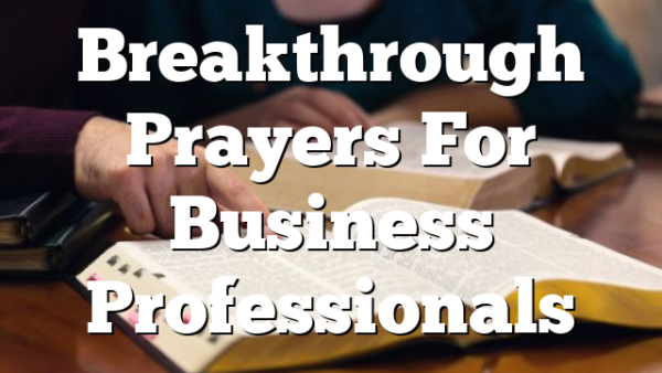 Breakthrough Prayers For Business Professionals