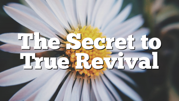 The Secret to True Revival