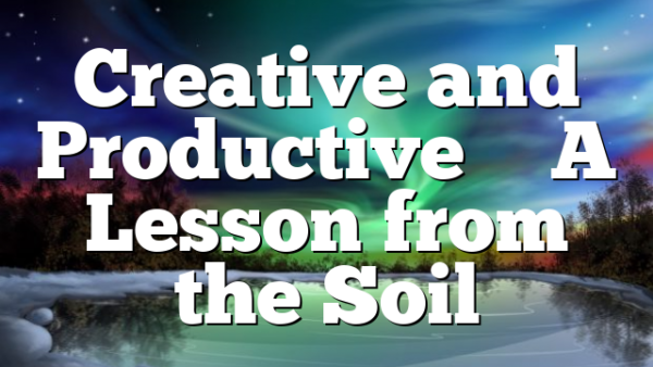 Creative and Productive – A Lesson from the Soil