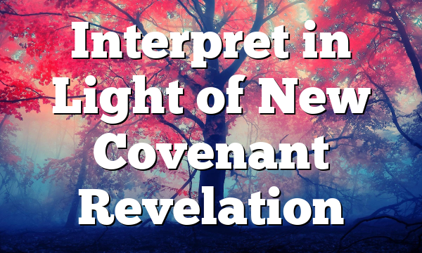 Interpret in Light of New Covenant Revelation