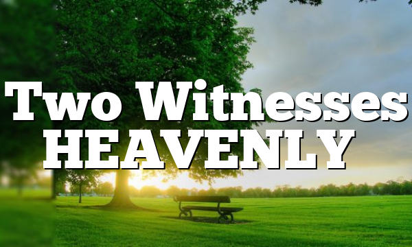 Two Witnesses HEAVENLY…