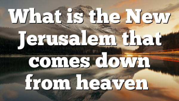 What is the New Jerusalem that comes down from heaven…