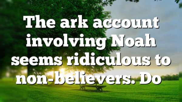 The ark account involving Noah seems ridiculous to non-believers. Do…