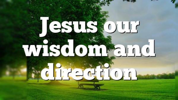 Jesus our wisdom and direction