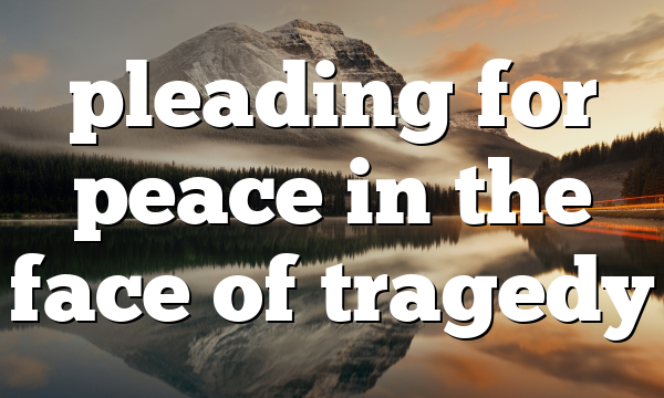pleading for peace in the face of tragedy