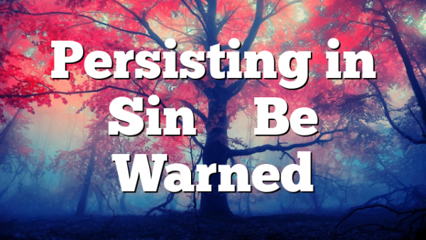 Persisting in Sin – Be Warned