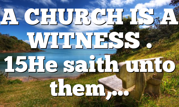 A CHURCH IS A WITNESS . 15He saith unto them,…