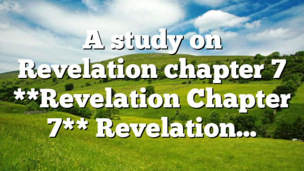 A study on Revelation chapter 7 **Revelation Chapter 7** Revelation…