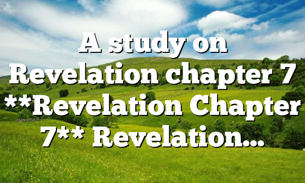 A study on Revelation chapter 7 **Revelation Chapter 7** Revelation…