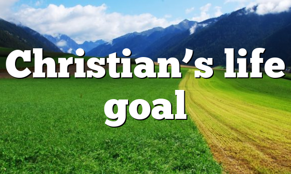Christian’s life goal