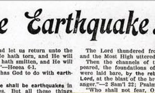 Frank Bartleman THE EARTHQUAKE (The tract) from My Story: The Latter Rain