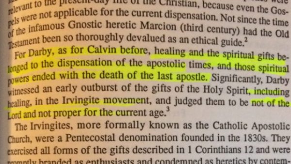De Arteaga: Irwin, Calvin and Darby’s Dispensations of no Spiritual Gifts