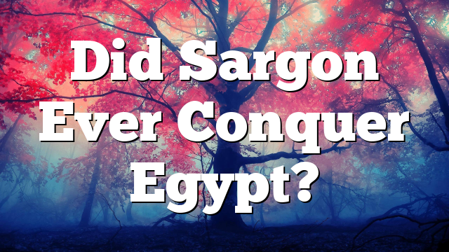 Did Sargon Ever Conquer Egypt?