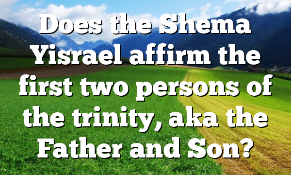 Does the Shema Yisrael affirm the first two persons of the trinity, aka the Father and Son?