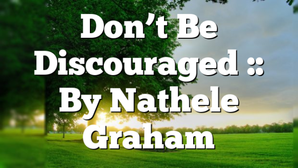 Don’t Be Discouraged :: By Nathele Graham