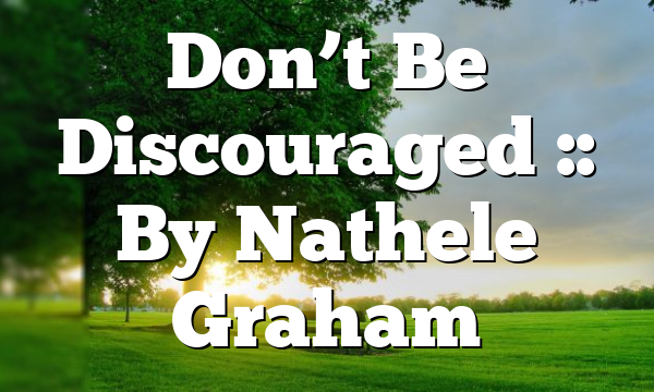 Don’t Be Discouraged :: By Nathele Graham
