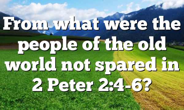 From what were the people of the old world not spared in 2 Peter 2:4-6?