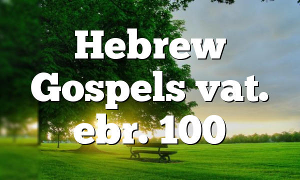 Hebrew Gospels vat. ebr. 100