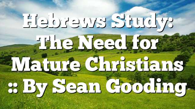 Hebrews Study: The Need for Mature Christians :: By Sean Gooding