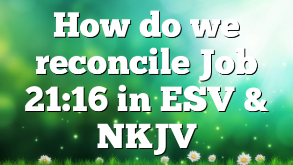 How do we reconcile Job 21:16 in ESV & NKJV