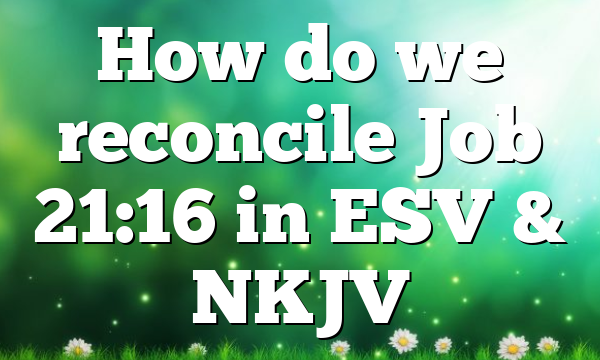How do we reconcile Job 21:16 in ESV & NKJV