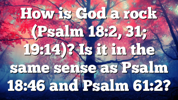 How is God a rock (Psalm 18:2, 31; 19:14)? Is it in the same sense as Psalm 18:46 and Psalm 61:2?
