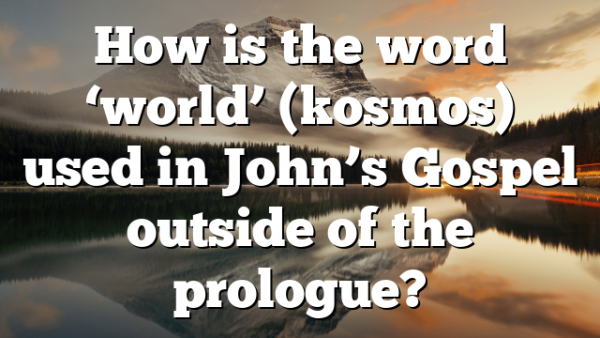 How is the word ‘world’ (kosmos) used in John’s Gospel outside of the prologue?