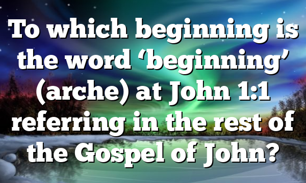 To which beginning is the word ‘beginning’ (arche) at John 1:1 referring in the rest of the Gospel of John?