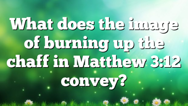 What does the image of burning up the chaff in Matthew 3:12 convey?