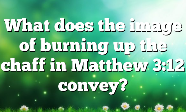What does the image of burning up the chaff in Matthew 3:12 convey?