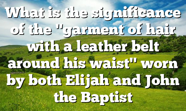 What is the significance of the "garment of hair with a leather belt around his waist" worn by both Elijah and John the Baptist