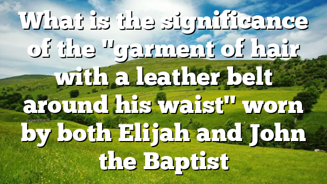 What is the significance of the "garment of hair with a leather belt around his waist" worn by both Elijah and John the Baptist