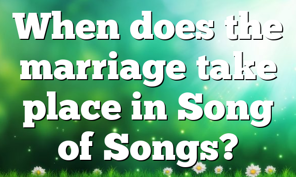 When does the marriage take place in Song of Songs?