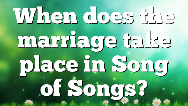 When does the marriage take place in Song of Songs?