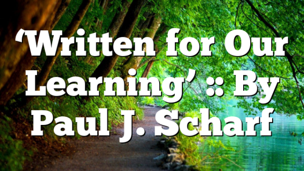 ‘Written for Our Learning’ :: By Paul J. Scharf