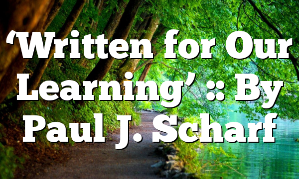 ‘Written for Our Learning’ :: By Paul J. Scharf