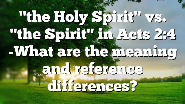 "the Holy Spirit" vs. "the Spirit" in Acts 2:4 -What are the meaning and reference differences?