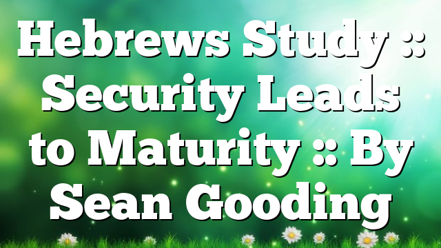 Hebrews Study :: Security Leads to Maturity :: By Sean Gooding